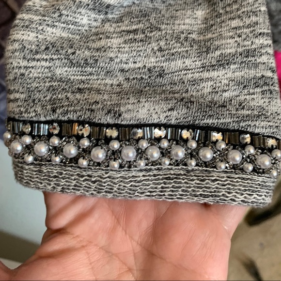 🔴Pearl & Sequin Cuff Grey Open Cardigan - Picture 4 of 9